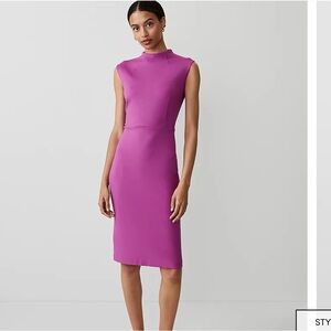 Ann Taylor NEW Ponte Mock Neck Sheath Midi Dress size 18